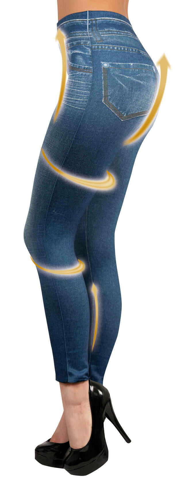 Set de 3 jeggins moldeadores con efecto jeans