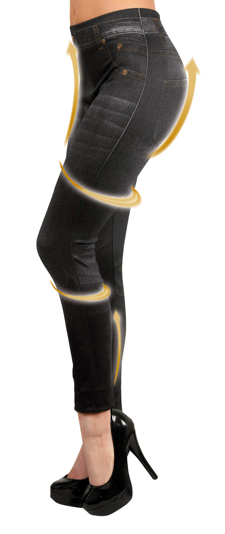 Set de 3 jeggins moldeadores con efecto jeans